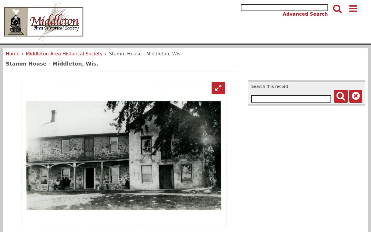 Middleton digital collection record used as context in a house history