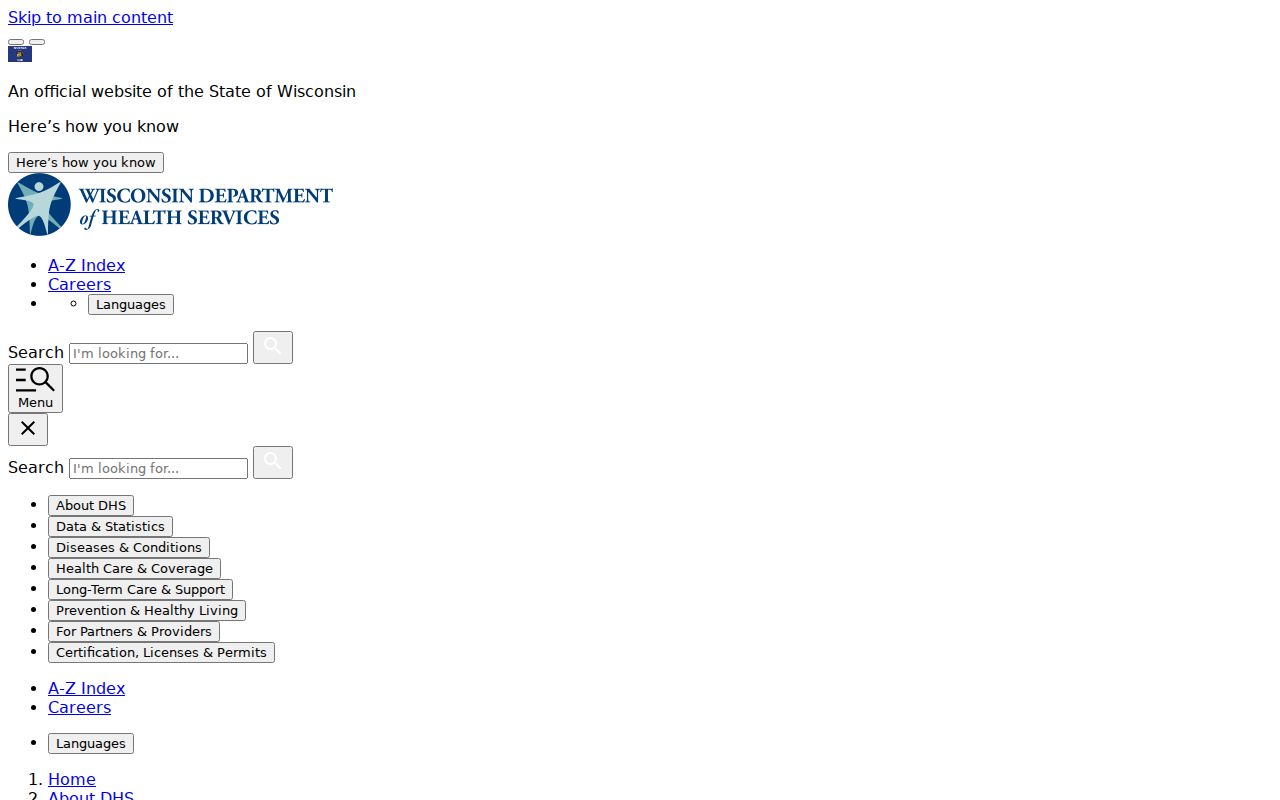 Wisconsin vital records application page used in a Middleton resident lookup